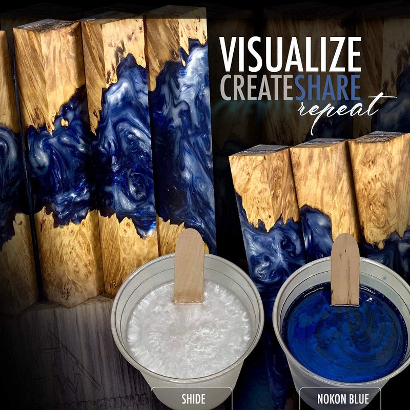 Eye Candy Pigments Premium Blue Mica Powder - Nokon Blue (25gr) - for Epoxy, Resin, Soap, Paint, Woodworking, Acrylic Pouring, Bath Bombs, Fishing Lures - DIY Arts and Crafts Additive - Image 5